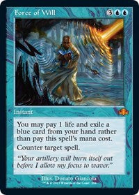 Magic: The Gathering Single - Dominaria Remastered - Force of Will (Retro Frame) - Mythic/284 Lightly Played