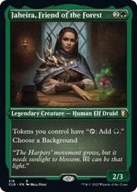 Magic: The Gathering Single - Commander Legends: Battle for Baldur's Gate - Jaheira, Friend of the Forest - FOIL ETCHED Rare/518 Lightly Played