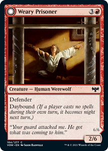 Magic: The Gathering - Innistrad: Crimson Vow - Weary Prisoner Common/184 Lightly Played