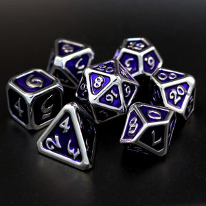 7 Piece RPG Set - Polychrome Diaglyph Argent Amethyst