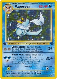 Pokemon Singles - Jungle - Vaporeon FOIL Holo Rare/12 Lightly Played