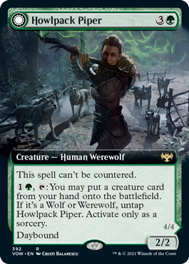 Magic: The Gathering - Innistrad: Crimson Vow - Howlpack Piper (Extended Art) Rare/392 Lightly Played