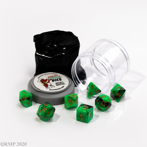 Dual Dice - Green & Black