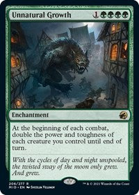 Magic: The Gathering Single - Innistrad: Midnight Hunt -Unnatural Growth (Foil) - Rare/206 Lightly Played
