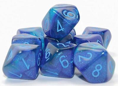 Gemini: Blue-Blue/light blue Luminary Set of 10 d10s 26263