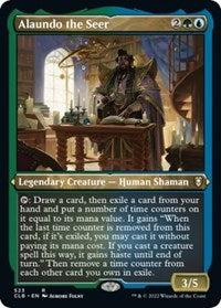 Magic: The Gathering Single - Commander Legends: Battle for Baldur's Gate - Alaundo the Seer FOIL ETCHED Rare/523 Lightly Played