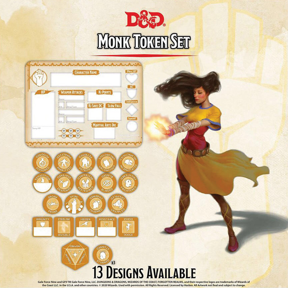 Dungeons and Dragons RPG: Monk Token Set